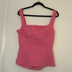 Zara Pink Satin Effect Sleeveless Bow-Back Top- Size XL